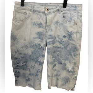 *Style & Co Blue Tie Dye Bermuda Denim Shorts Size 12